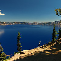 Buy canvas prints of The Deep Blue Of The Crater Lake by Christiane Schulze