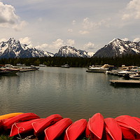 Buy canvas prints of Canoe Meeting At Jackson Lake by Christiane Schulze