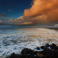 Buy canvas prints of Winter Sunset at Westward Ho! by Carl Whitfield