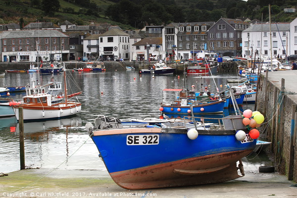 Mevagissey Harbour in Cornwall, England. Picture Board by Carl Whitfield