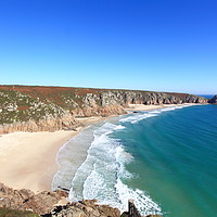 Buy canvas prints of Porthcurno in Cornwall, England. by Carl Whitfield