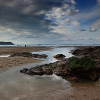 Buy canvas prints of Polzeath beach in Cornwall, England. by Carl Whitfield