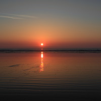 Buy canvas prints of Sunset at Westward Ho! Panoramic by Carl Whitfield
