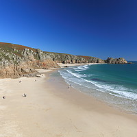 Buy canvas prints of Porthcurno Beach in Cornwall, England by Carl Whitfield