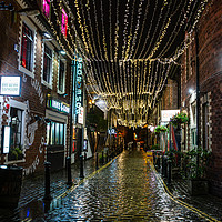 Buy canvas prints of Enchanting Ashton Lane at night by Mathew Rooney