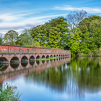 Buy canvas prints of The nineteen arches at Carr Mill Dam St Helens by Andrew George