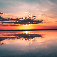 Buy canvas prints of Sunset from Crosby Beach in Liverpool  by Andrew George