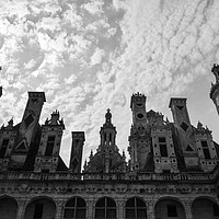 Buy canvas prints of Chateau de Chambord in black and white by Paul Baldwin