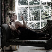 Buy canvas prints of Lady on the couch by Trevor Ellis