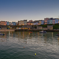 Buy canvas prints of Tenby Harbour at Sunset by chris ball