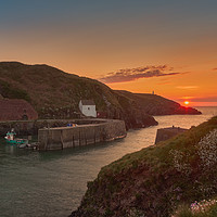 Buy canvas prints of Sunset at Porthgain Harbour by chris ball