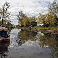 Buy canvas prints of Narrow boats on the River Cam  by Stephanie Veronique