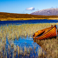 Buy canvas prints of Loch Awe Rowing Boat by John Frid