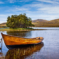 Buy canvas prints of Loch Awe Fishing Boat by John Frid