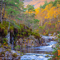 Buy canvas prints of River Affric in Autumn by John Frid