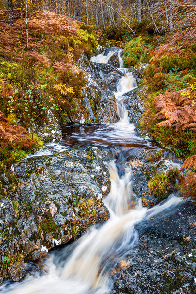 Glen Affric Waterfall in Autumn Picture Board by John Frid