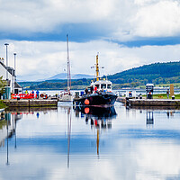 Buy canvas prints of Boats at Clachnaharry Loch by John Frid