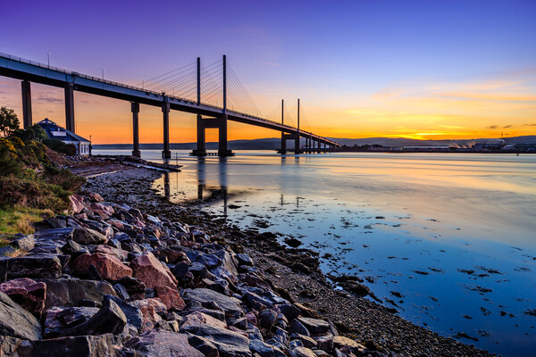 Moray Firth Winter Sunrise - Kessock Bridge Picture Board by John Frid