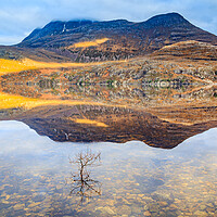 Buy canvas prints of Slioch reflected in Loch Maree by John Frid