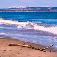 Buy canvas prints of Waves breaking on the Secret Beach at Nairn by John Frid