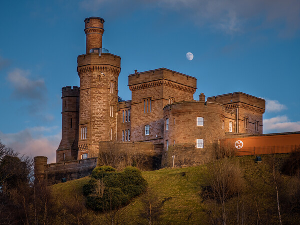 Last Light on Inverness Castle Picture Board by John Frid