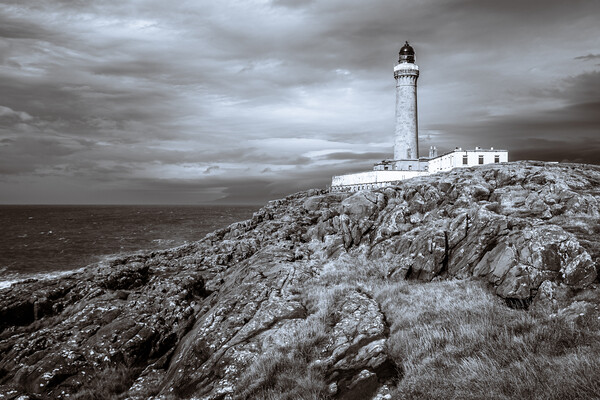 Ardnamurchan Lighthouse in Mono Picture Board by John Frid