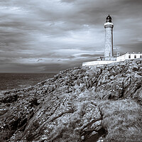 Buy canvas prints of Ardnamurchan Lighthouse in Mono by John Frid
