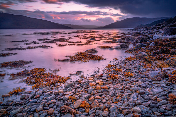 Loch Sunart Sunset Picture Board by John Frid