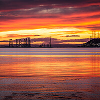 Buy canvas prints of Cromarty Firth Rigs at Sunrise by John Frid