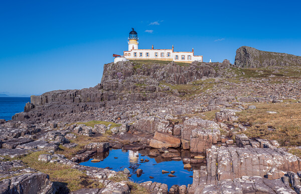 Neist Point Lightghouse with Reflection Picture Board by John Frid