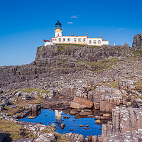 Buy canvas prints of Neist Point Lightghouse with Reflection by John Frid