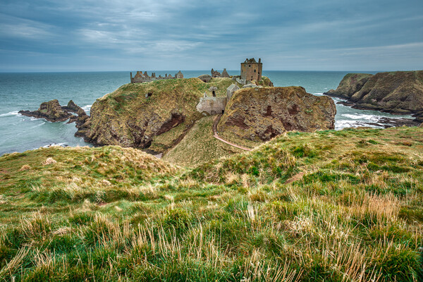 Dunnottar Castle View Picture Board by John Frid