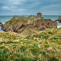 Buy canvas prints of Dunnottar Castle View by John Frid