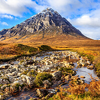 Buy canvas prints of Buachaille Etive Mor and River Coupall by John Frid
