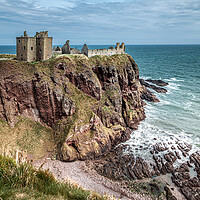 Buy canvas prints of Dunnottar Castle and waves by John Frid