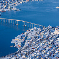 Buy canvas prints of Tromso Bridge and Arctic Cathedral by John Frid