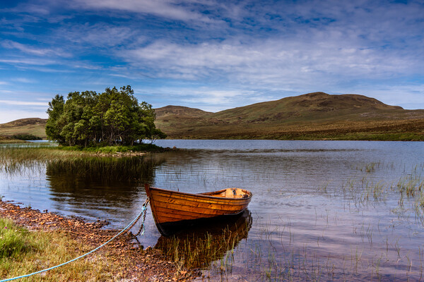Rowing Boat on Loch Awe Picture Board by John Frid