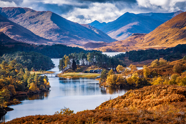 Loch Affric and Affric Lodge Picture Board by John Frid