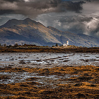 Buy canvas prints of Ornsay Lighthouse as seen from Skye by John Frid