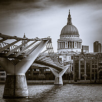Buy canvas prints of St Paul's Cathedral and Millennium Bridge by John Frid