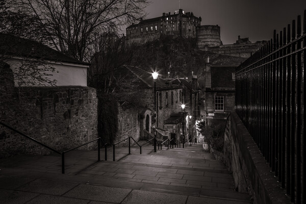 Edinburgh Castle from the steps at The Vennel Picture Board by John Frid