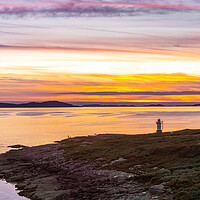 Buy canvas prints of Golden Sunset at Rhue Lighthouse and the Summer Is by John Frid