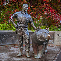 Buy canvas prints of Wojtek the Soldier Bear Memorial by John Frid