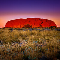 Buy canvas prints of Fiery Skies over Uluru by John Frid