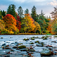 Buy canvas prints of Golden Autumn on River Ness by John Frid