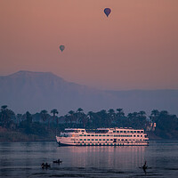 Buy canvas prints of Sunrise at Luxor on the River Nile by John Frid
