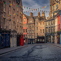 Buy canvas prints of Edinburgh's West Bow and Victoria Street by John Frid
