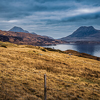 Buy canvas prints of Loch Bad a' Ghaill and Stac Pollaidh by John Frid