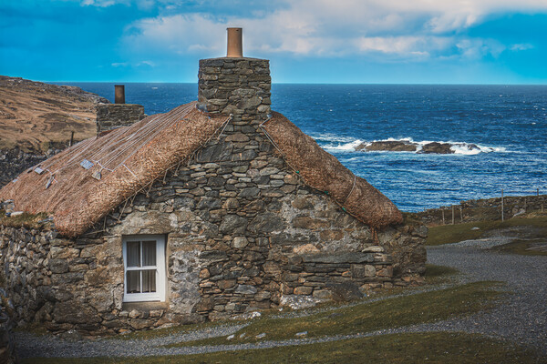 Isle of Lewis Blackhouse Picture Board by John Frid