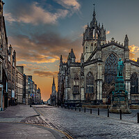 Buy canvas prints of St Giles' Cathedral Edinburgh Royal Mile by John Frid